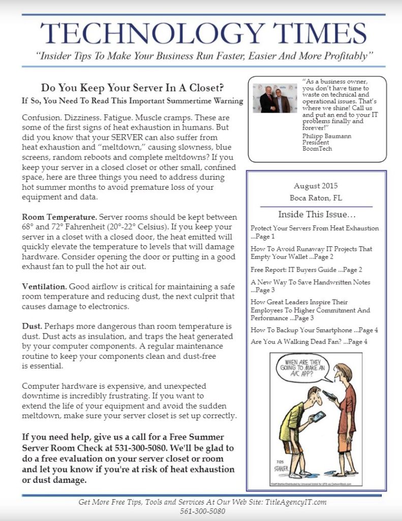 August 2015 Newsletter