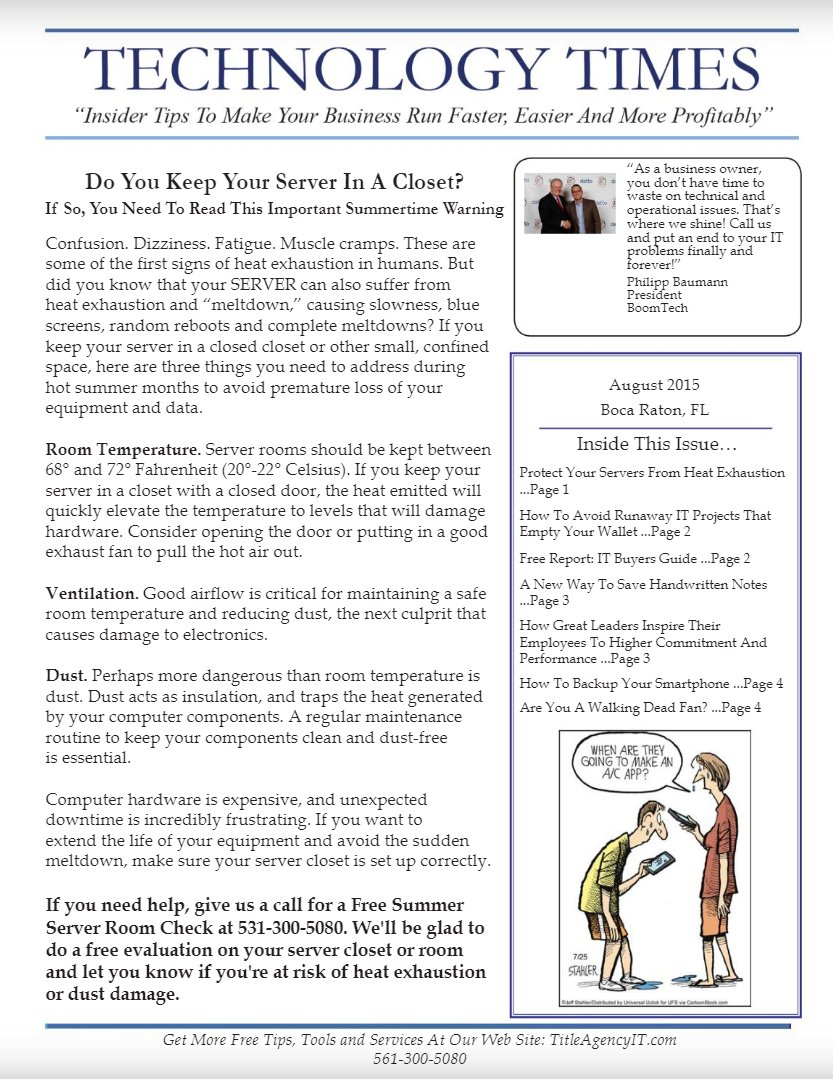 August 2015 Newsletter